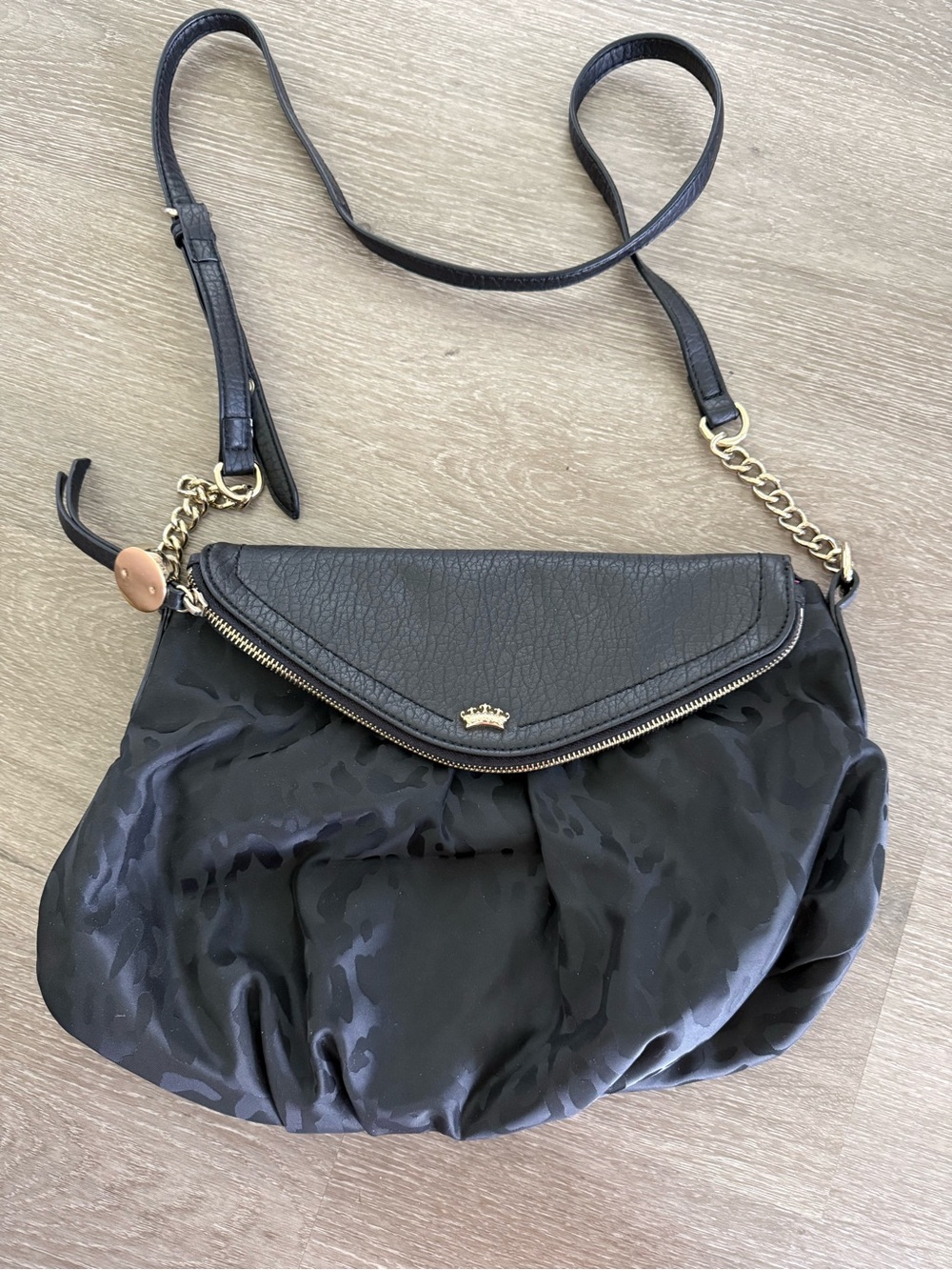 Juicy Couture Black Crossbody Bag with Gold Hardware